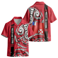 Wallis And Futuna Kid Hawaiian Shirt Tribal Polynesian Tattoo Flag Motif