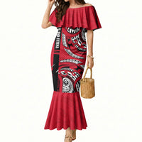 Wallis And Futuna Mermaid Dress Tribal Polynesian Tattoo Flag Motif