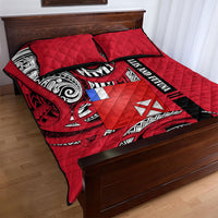 Wallis And Futuna Quilt Bed Set Tribal Polynesian Tattoo Flag Motif