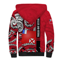 Wallis And Futuna Sherpa Hoodie Tribal Polynesian Tattoo Flag Motif