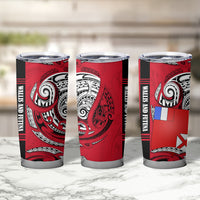 Wallis And Futuna Tumbler Cup Tribal Polynesian Tattoo Flag Motif