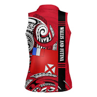 Wallis And Futuna Women Sleeveless Polo Shirt Tribal Polynesian Tattoo Flag Motif
