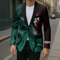 Wallis And Futuna Blazer Tribal Polynesian Tattoo Heritage Cross Flag