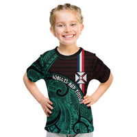 Wallis And Futuna Kid T Shirt Tribal Polynesian Tattoo Heritage Cross Flag
