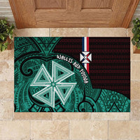 Wallis And Futuna Rubber Doormat Tribal Polynesian Tattoo Heritage Cross Flag
