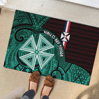 Wallis And Futuna Rubber Doormat Tribal Polynesian Tattoo Heritage Cross Flag