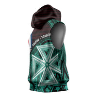 Wallis And Futuna Sleeveless Hoodie Tribal Polynesian Tattoo Heritage Cross Flag