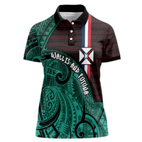 Wallis And Futuna Women Polo Shirt Tribal Polynesian Tattoo Heritage Cross Flag