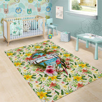 Hawaiian Piko Threads Of Paradise Aloha Area Rug Tropical Hibiscus Plumeria