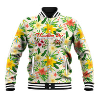 Hawaiian Piko Threads Of Paradise Aloha Baseball Jacket Tropical Hibiscus Plumeria