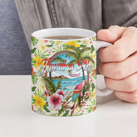 Hawaiian Piko Threads Of Paradise Aloha Ceramic Mug Tropical Hibiscus Plumeria
