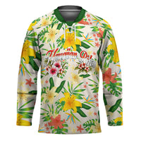 Hawaiian Piko Threads Of Paradise Aloha Hockey Jersey Tropical Hibiscus Plumeria