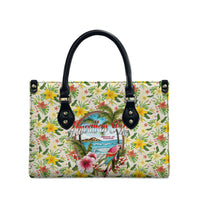 Hawaiian Piko Threads Of Paradise Aloha Leather Bag Tropical Hibiscus Plumeria