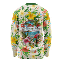 Hawaiian Piko Threads Of Paradise Aloha Long Sleeve Shirt Tropical Hibiscus Plumeria