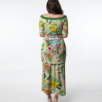 Hawaiian Piko Threads Of Paradise Aloha Puletasi Tropical Hibiscus Plumeria