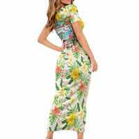 Hawaiian Piko Threads Of Paradise Aloha Short Sleeve Bodycon Dress Tropical Hibiscus Plumeria TS04 - Polynesian Pride
