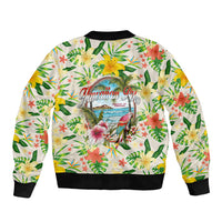 Hawaiian Piko Threads Of Paradise Aloha Sleeve Zip Bomber Jacket Tropical Hibiscus Plumeria