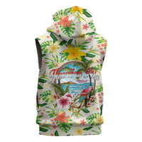 Hawaiian Piko Threads Of Paradise Aloha Sleeveless Hoodie Tropical Hibiscus Plumeria