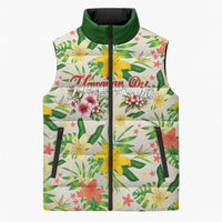 Hawaiian Piko Threads Of Paradise Aloha Sleeveless Puffer Jacket Tropical Hibiscus Plumeria