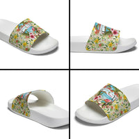 Hawaiian Piko Threads Of Paradise Aloha Slide Sandals Tropical Hibiscus Plumeria