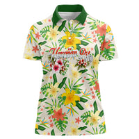 Hawaiian Piko Threads Of Paradise Aloha Women Polo Shirt Tropical Hibiscus Plumeria
