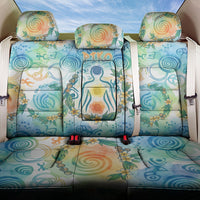 Hawaiian Piko Cultural Pride Aloha Back Car Seat Cover Watercolor Spiral Art - Tropical Plumeria Lei Garland