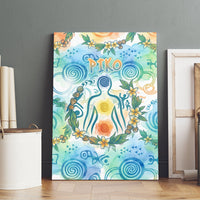 Hawaiian Piko Cultural Pride Aloha Canvas Wall Art Watercolor Spiral Art - Tropical Plumeria Lei Garland