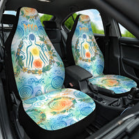 Hawaiian Piko Cultural Pride Aloha Car Seat Cover Watercolor Spiral Art - Tropical Plumeria Lei Garland