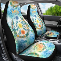 Hawaiian Piko Cultural Pride Aloha Car Seat Cover Watercolor Spiral Art - Tropical Plumeria Lei Garland