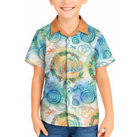 Hawaiian Piko Cultural Pride Aloha Hawaiian Shirt Watercolor Spiral Art - Tropical Plumeria Lei Garland