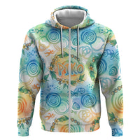 Hawaiian Piko Cultural Pride Aloha Hoodie Watercolor Spiral Art - Tropical Plumeria Lei Garland