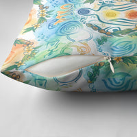 Hawaiian Piko Cultural Pride Aloha Pillow Cover Watercolor Spiral Art - Tropical Plumeria Lei Garland