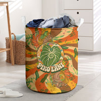 Hawaiian Piko Lani Cultivate I Ka Piko Aloha Laundry Basket Retro Psychedelic Taro Leaf - Hibiscus Flowers