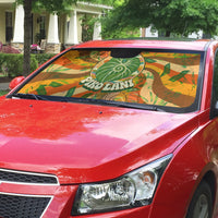 Hawaiian Piko Lani Cultivate I Ka Piko Aloha Auto Sun Shade Retro Psychedelic Taro Leaf - Hibiscus Flowers