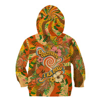 Hawaiian Piko Lani Cultivate I Ka Piko Aloha Kid Hoodie Retro Psychedelic Taro Leaf - Hibiscus Flowers