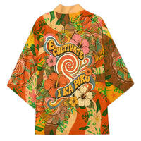 Hawaiian Piko Lani Cultivate I Ka Piko Aloha Kimono Retro Psychedelic Taro Leaf - Hibiscus Flowers