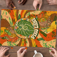 Hawaiian Piko Lani Cultivate I Ka Piko Aloha Puzzle Retro Psychedelic Taro Leaf - Hibiscus Flowers