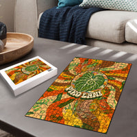 Hawaiian Piko Lani Cultivate I Ka Piko Aloha Puzzle Retro Psychedelic Taro Leaf - Hibiscus Flowers