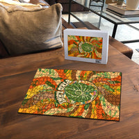 Hawaiian Piko Lani Cultivate I Ka Piko Aloha Puzzle Retro Psychedelic Taro Leaf - Hibiscus Flowers