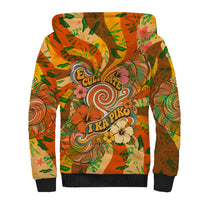Hawaiian Piko Lani Cultivate I Ka Piko Aloha Sherpa Hoodie Retro Psychedelic Taro Leaf - Hibiscus Flowers