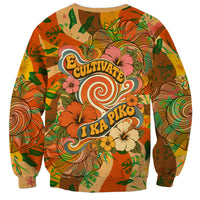 Hawaiian Piko Lani Cultivate I Ka Piko Aloha Sweatshirt Retro Psychedelic Taro Leaf - Hibiscus Flowers