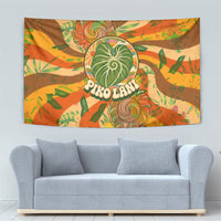 Hawaiian Piko Lani Cultivate I Ka Piko Aloha Tapestry Retro Psychedelic Taro Leaf - Hibiscus Flowers