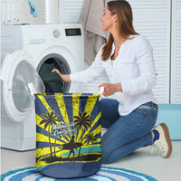 Waimanalo Oahu Hawaii Surfing Laundry Basket Tropical Beach Retro Sunburst Surfboard