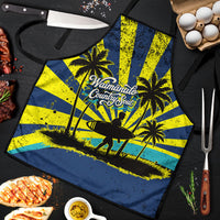 Waimanalo Oahu Hawaii Surfing Apron Tropical Beach Retro Sunburst Surfboard