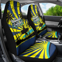 Waimanalo Oahu Hawaii Surfing Car Seat Cover Tropical Beach Retro Sunburst Surfboard