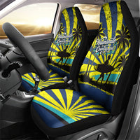 Waimanalo Oahu Hawaii Surfing Car Seat Cover Tropical Beach Retro Sunburst Surfboard