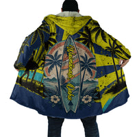 Waimanalo Oahu Hawaii Surfing Cloak Tropical Beach Retro Sunburst Surfboard