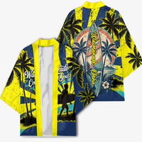 Waimanalo Oahu Hawaii Surfing Kimono Tropical Beach Retro Sunburst Surfboard