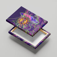 Waimanalo Hawaii Sun Rabbit Canvas Wall Art Psychedelic Trippy Neon Swirl Graphic