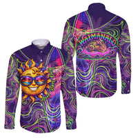 Waimanalo Hawaii Sun Rabbit Family Matching Puletasi and Hawaiian Shirt Psychedelic Trippy Neon Swirl Graphic